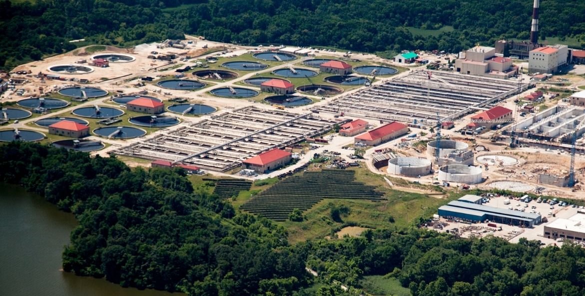 Back River Waste Water Treatment is seen in Dundalk, Maryland.